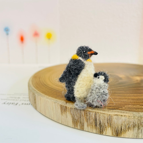 レース糸で編みペンギンモチーフ