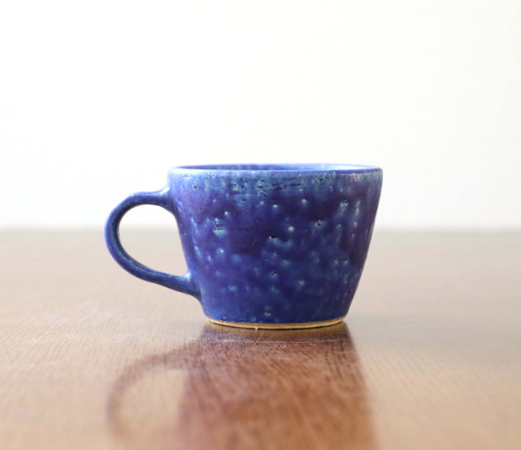 【SALE】ディープシーブルーのちょっと小ぶりなコーヒーカップ 6枚目の画像