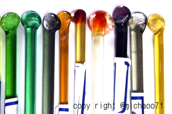 モレッティのガラス棒　透明系 GLASS ROD　TR-24色24本10CM　＃トンボ玉＃ヒュージング　＃小物ガラス材料 2枚目の画像
