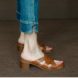 サンダル レディース ダブルベルト 厚底サンダル ミュール ヒール 夏 歩きやすい 痛くない  スリッパ シューズ 革靴 8枚目の画像