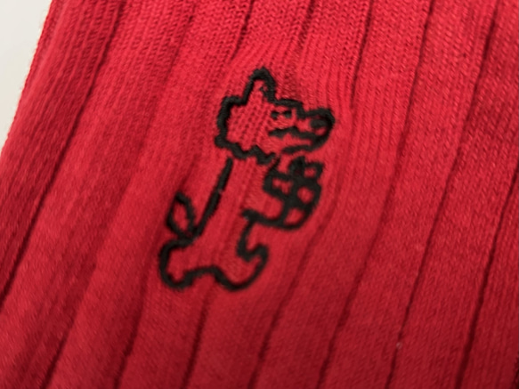 くつした（ミズノマサミ）オオカミ(ruby red)　g-25　日本製 4枚目の画像