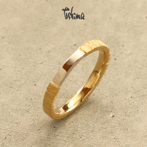 プラチナK18コンビ アンティークテクスチャー ペアリング マリッジ