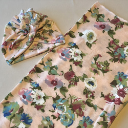 Floral pattern swaddle　花　花柄　ベビーラップ　ヘッドラップ　おくるみ　スワドル　出産祝い　ギフト 2枚目の画像