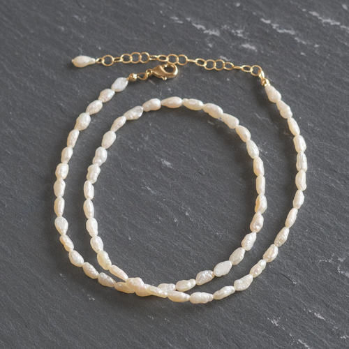 Litlar ferskvatnsperlur necklace2 淡水パール ネックレス