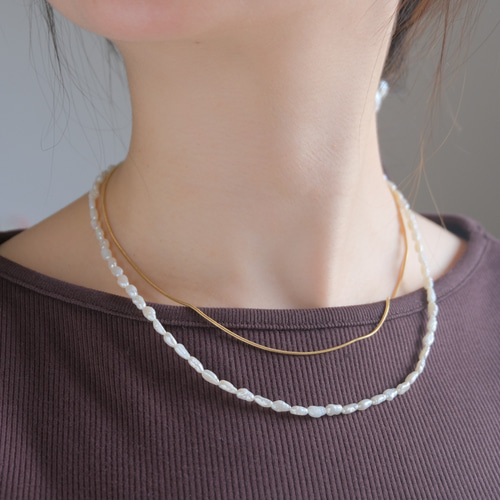 Litlar ferskvatnsperlur necklace2 淡水パール ネックレス バロック