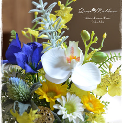 【仏花】アート・蘭と桔梗、小菊のお供え花　ギフトにもお薦めです 8枚目の画像