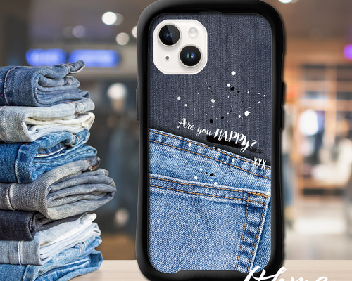 嵐　デニム　スマホケース　スマホカバー デニムポケット【スマホケース・耐衝撃グリップ iphone カバー