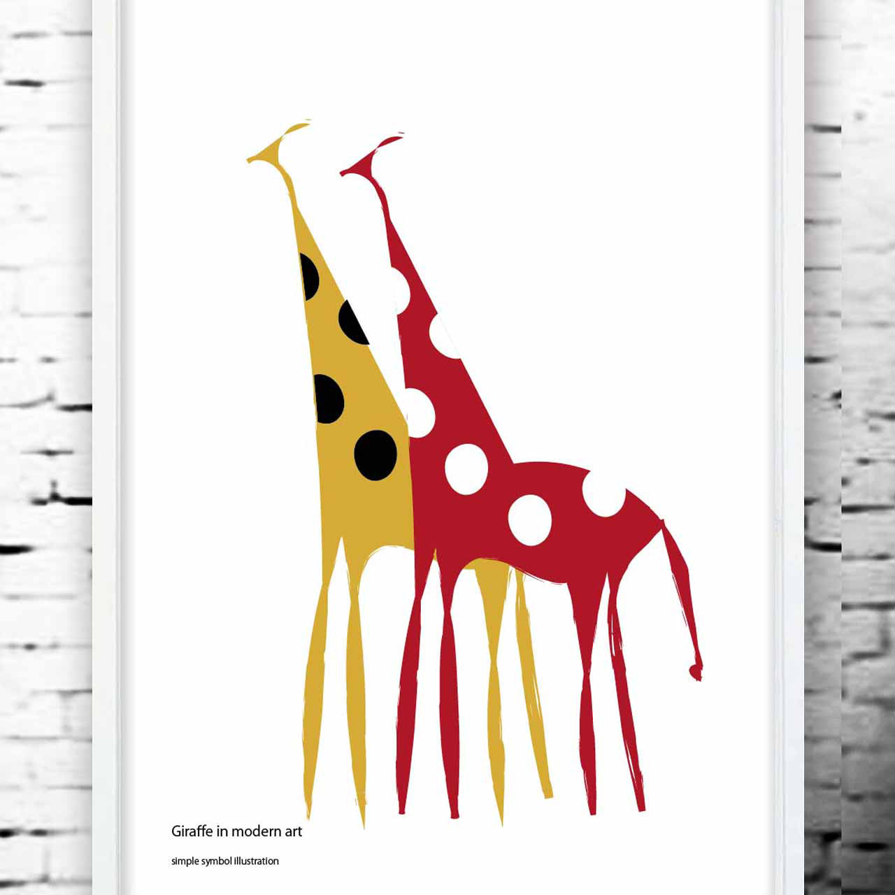 ふたりのキリン　ポスター　A4 A3 A2 A1　アートポスター  全作オリジナル　（アート　sei　新着順）1478