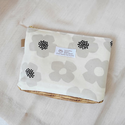 ピンク×グレーダルメシアン柄 ポケットティッシュケース付きポーチ