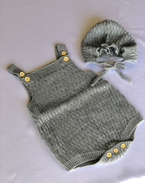Knit rompers　ニット　ベビーニット　カバーオール　ロンパース　ベビー　ベビー服 新生児　出産祝い　ギフト　 6枚目の画像