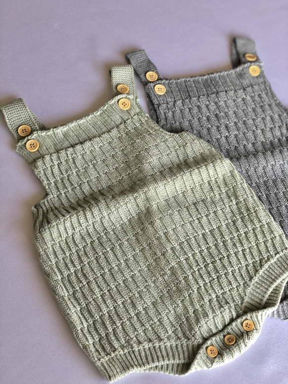 Knit rompers　ニット　ベビーニット　カバーオール　ロンパース　ベビー　ベビー服 新生児　出産祝い　ギフト　 4枚目の画像