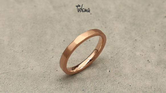 ビーチグラス モチーフリング　プラチナK18K10ゴールド ペアリング マリッジリング 結婚指輪 4枚目の画像