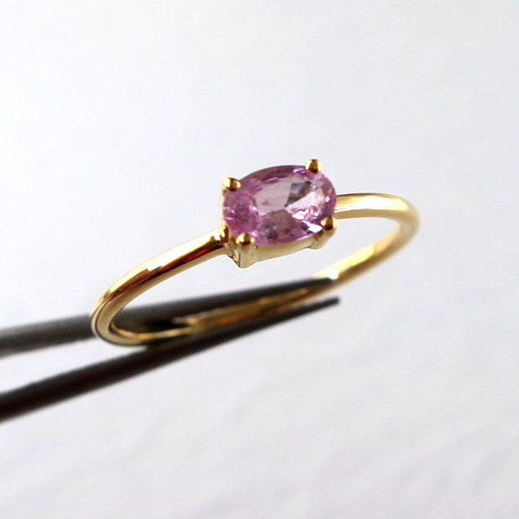 ピンクタンザナイト K18YG リング b 0.40ct #11 pink tanzanite ring 1枚目の画像