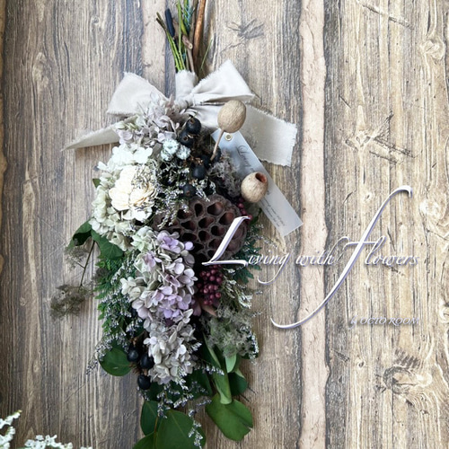 専用＊アジサイ＆ユーカリポポラス　白グレー　ドライフラワーリース 専用＊アジサイ＆ユーカリポポラス 白グレー ドライフラワーリース