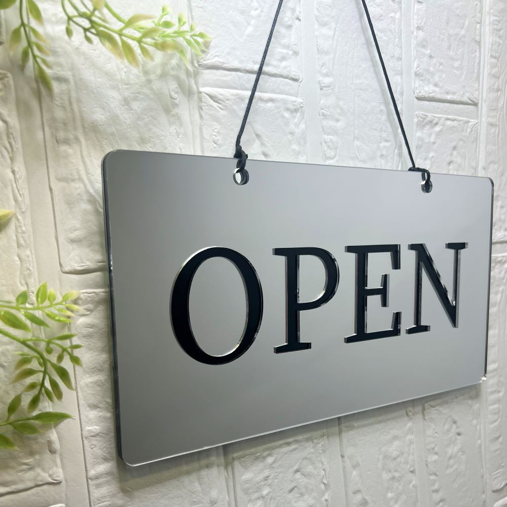 オープン＆クローズ 看板 ミラー仕様 TYPE1        Ω