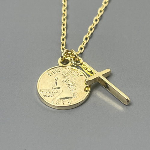クロス 取りだし ネックレス トレンド メンズ レディース ゴールド 美品