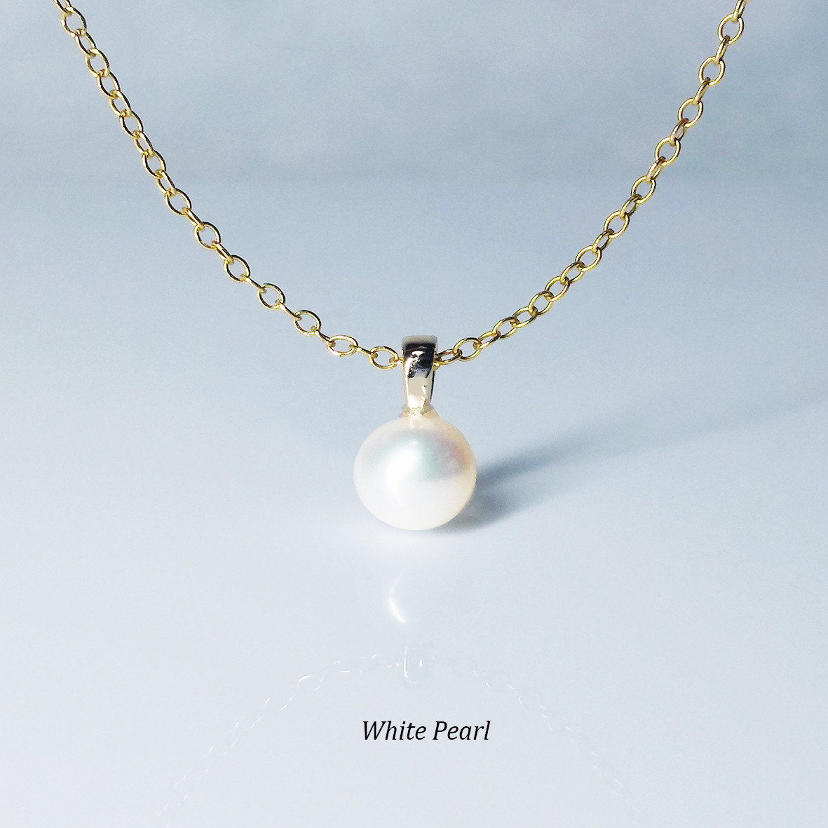上品な光沢。ホワイトパールのネックレス　[送料無料]