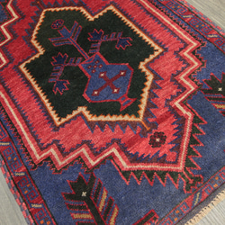アフガニスタン　トライバルラグ　バルーチ族　部族絨毯　オールド手織り絨毯　ヴィンテージ　86x134cm　#162 4枚目の画像