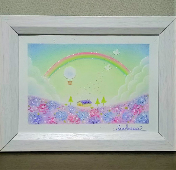 紫陽花パステル画８号 紫陽花パステル画8号