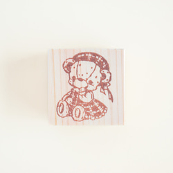 Rubber Stamp / Hanko - 格紋連衣裙的泰迪熊（熊） 第4張的照片