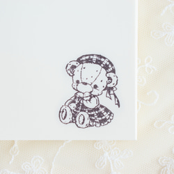 Rubber Stamp / Hanko - 格紋連衣裙的泰迪熊（熊） 第2張的照片