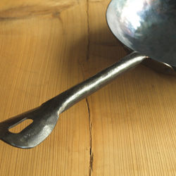 【受注生産】ＩＨ向け鍛造鉄の中華鍋打出し２５cm　極深フライパン 片手鍋 北京鍋 3枚目の画像