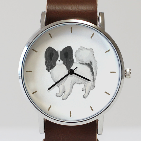 パピヨン（白黒）の腕時計 2枚目の画像