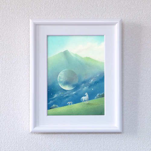 パステル画 原画作品 ～Green Light～ (額装品) 【送料無料