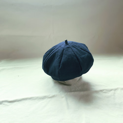 くったりハーフリネンのほっこりベレー帽    3color (ブラック・ネイビー・ベージュ)送料無料【受注製作】 11枚目の画像