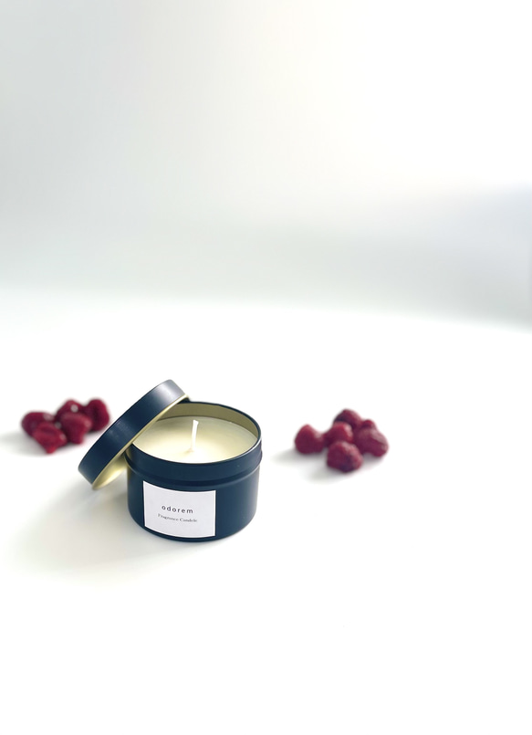 RASPBERRY(ラズベリー) FRAGRANCE CANDLE　甘酸っぱい香り　ソイキャンドル 2枚目の画像