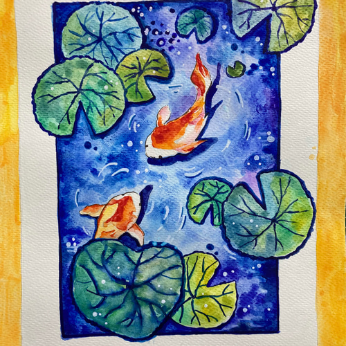 鯉の池 絵画 Miradaine 通販 15986016｜Creema(クリーマ)