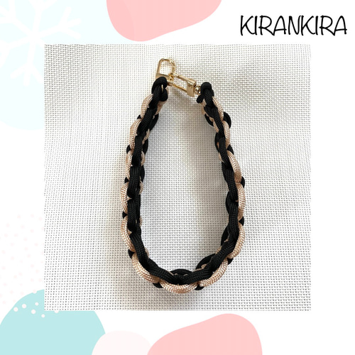 再販×2]パラコードのスマホ＊ハンドストラップKBK bar編み（マロン