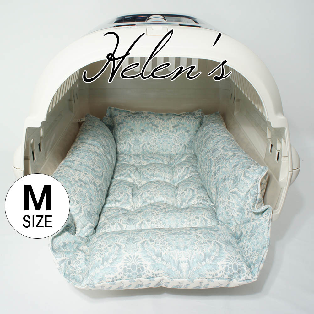 【20%OFF】ペットが喜ぶキャリークッションベッド royal albertダマスクアラベスク サックスブルー M