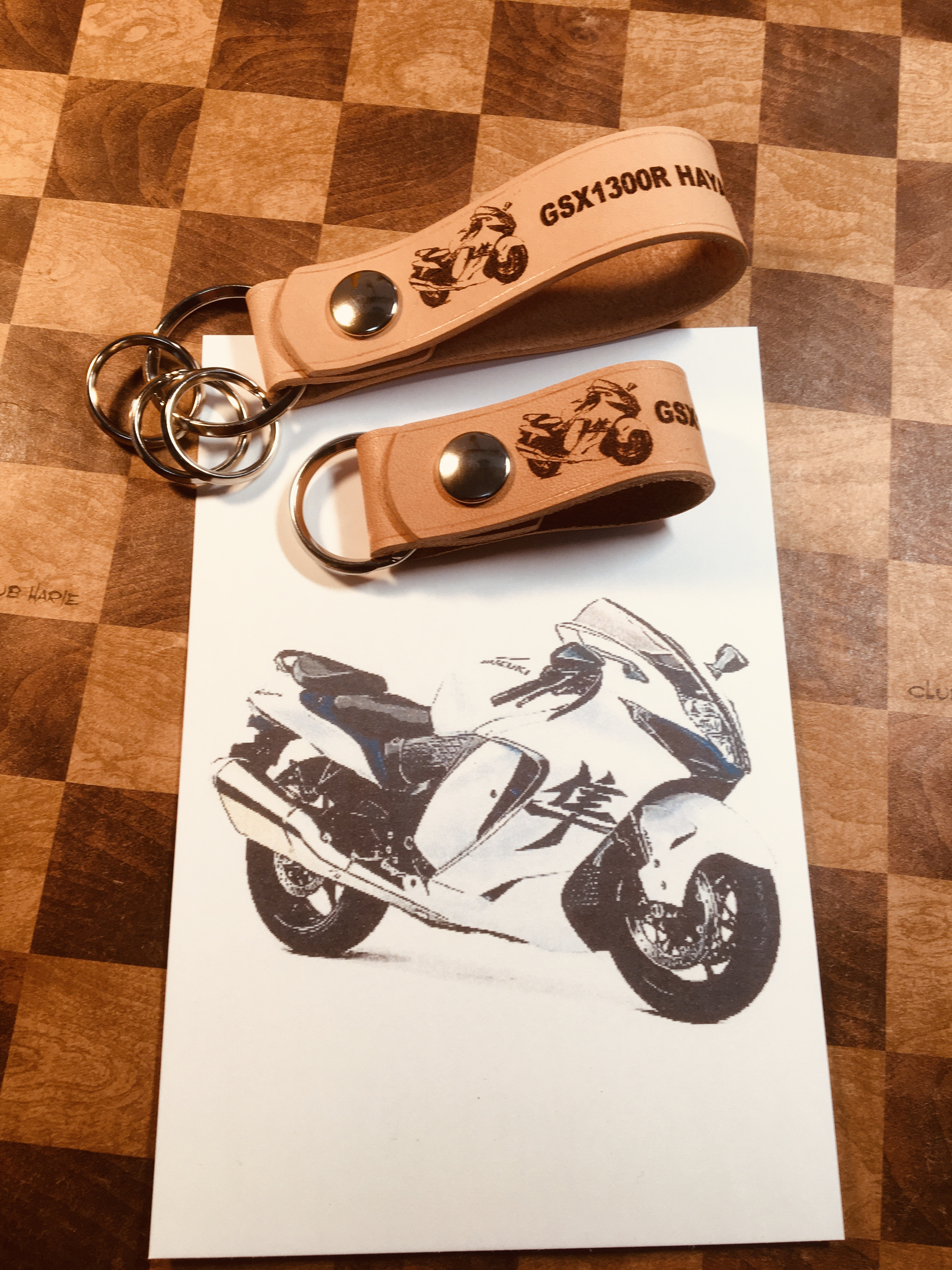 本革レザーキーストラップ GSX1300R 隼 オリジナルレザー