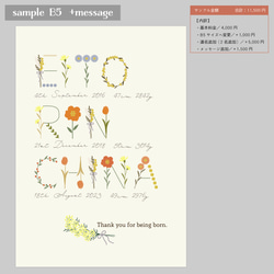 【受注制作】お花の刺繍バースボード　ネームボード　命名書　オーダーメイド 18枚目の画像
