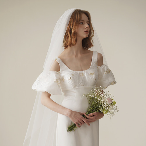 パフスリーブ ウェディングドレス 二次会 前撮り ドレス ウララ — 花嫁