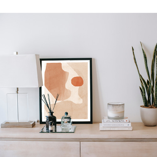 抽象画 アートポスター インテリアポスター イラスト ピンク アート