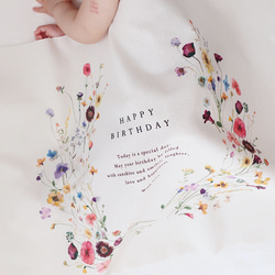 Birthday tapestry / floral wreath | コットンリネン | 誕生日飾り | 誕生日 5枚目の画像