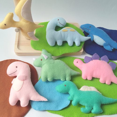 モササウルス 青色 ブルー 小さい 恐竜 ストラップ フェルト