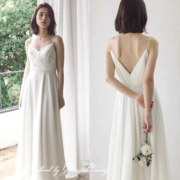 ウェディングドレス 結婚式  前撮り 花嫁 二次会 ロングドレス キャミワンピース ブライダル gcd_92100