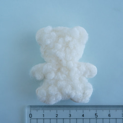 【4個】5cm ボアのくまちゃん アップリケ ホワイト ☆ 白 クマ ベア 5枚目の画像