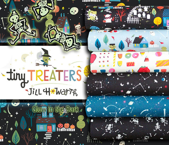 カットクロス Riley Blake Designs Tiny Treaters Main Gray 7枚目の画像