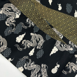 4501棉半寬腰帶龍圖案華麗 mizuhiki 3 件絲綢腰帶緊固龍腰帶緊固 第4張的照片
