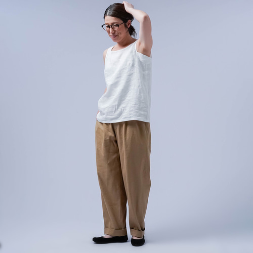 wafu】リネンタンクトップ 脇汗対策の救世主 脇汗速乾 よしタンク