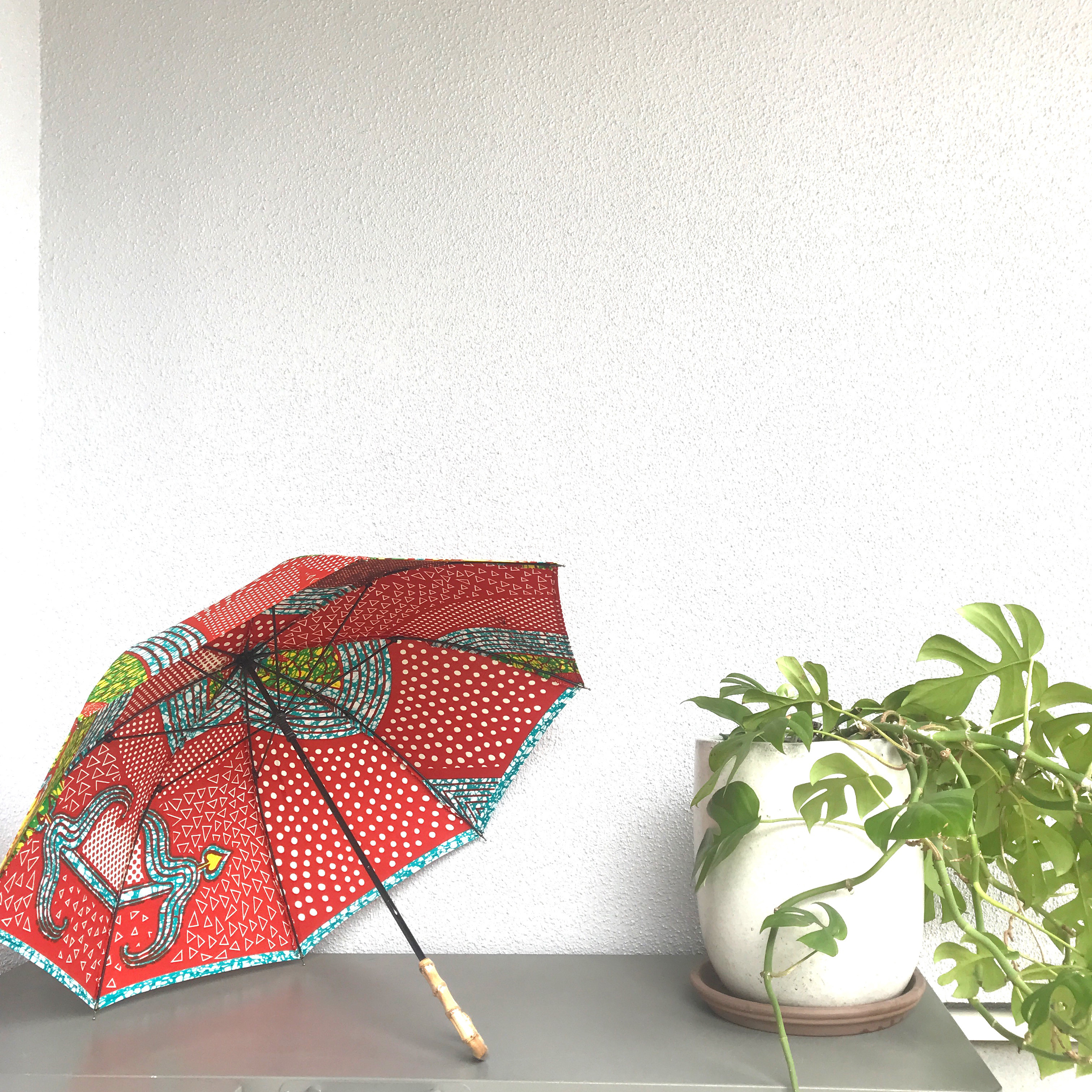 No.57 ハンドメイド 小さな日傘 アフリカンファブリック イエロー