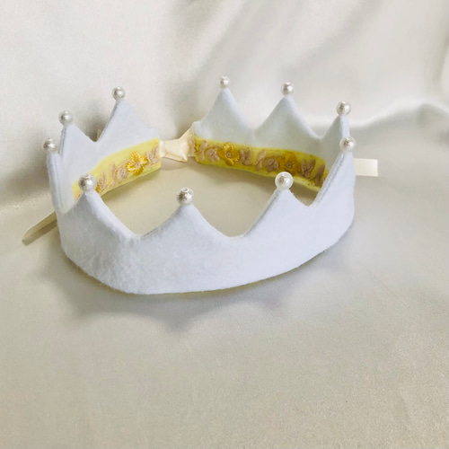 あきページ バースデークラウン ベビークラウン 人気アイテム＞white denim crown ベビークラウン/バースデー