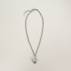 【金属アレルギー対応】Big heart chain necklace ビッグハートチェーンネックレス 2枚目の画像