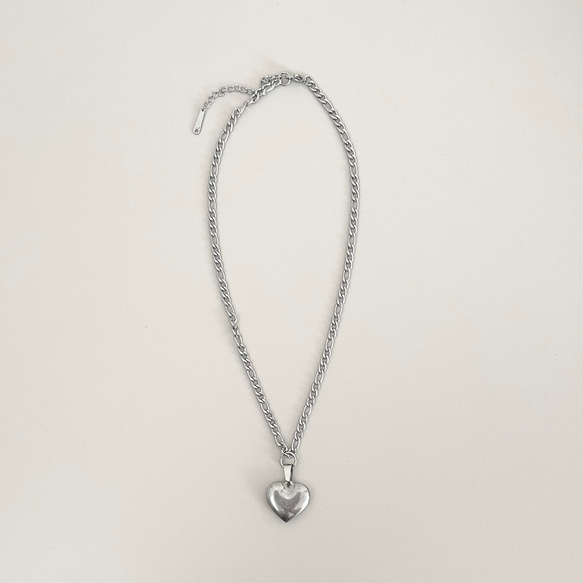 【金属アレルギー対応】Big heart chain necklace ビッグハートチェーンネックレス 2枚目の画像