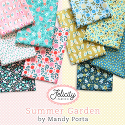 カットクロス Felicity Fabrics Summer Garden in Blueberry 610025 7枚目の画像
