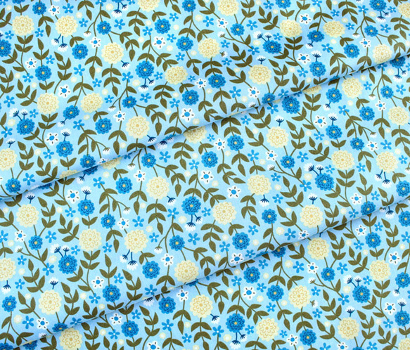 カットクロス Felicity Fabrics Summer Garden in Blueberry 610025 5枚目の画像